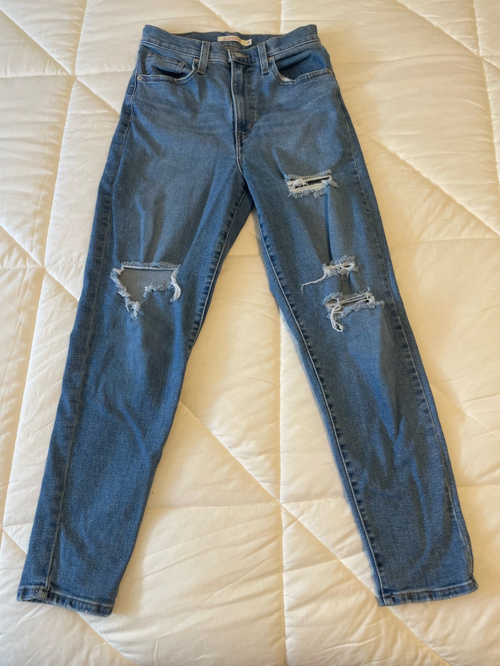 Levi's blue denim jeans with leather patch